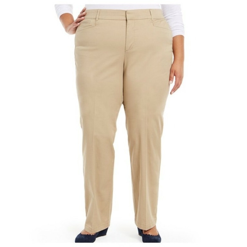 Charter Club Women Plus Size Tummy Control Trouser Jeans Beig Color Size 20W